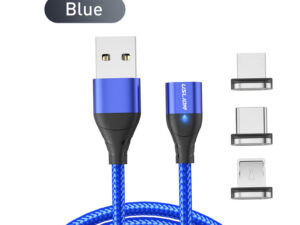 Magnetisk Laddkabel 3-i-1 2M (USB-C / Lightning / Micro-USB)